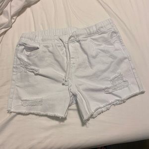 White denim shorts